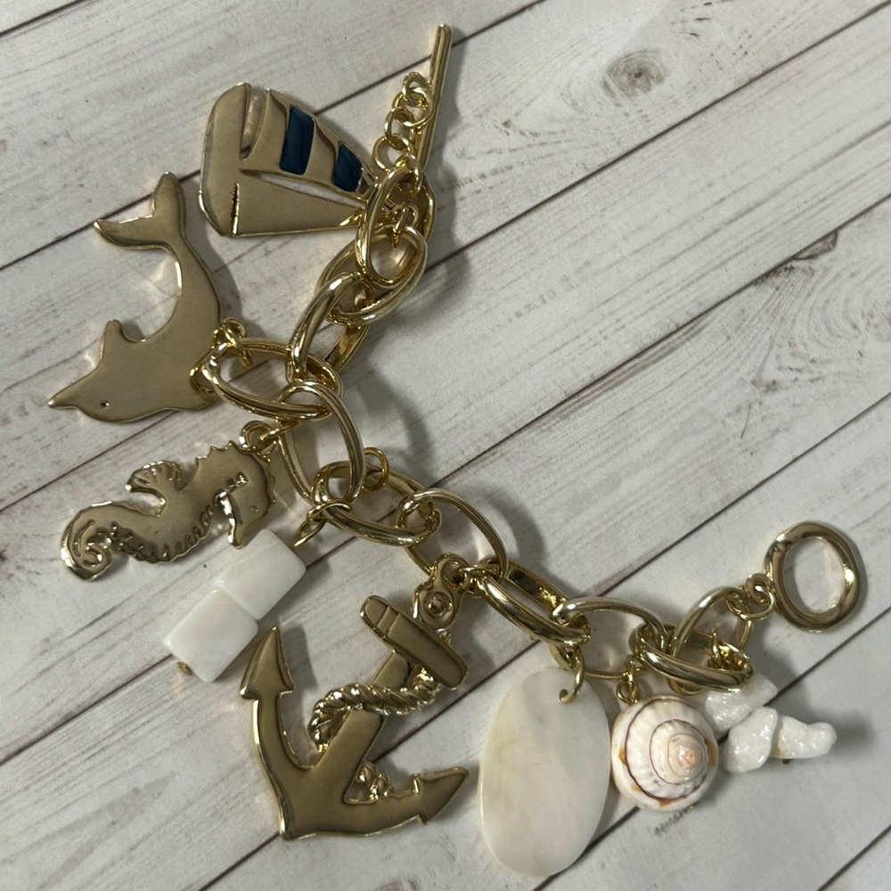 Gold Nautical Charm Bracelet
